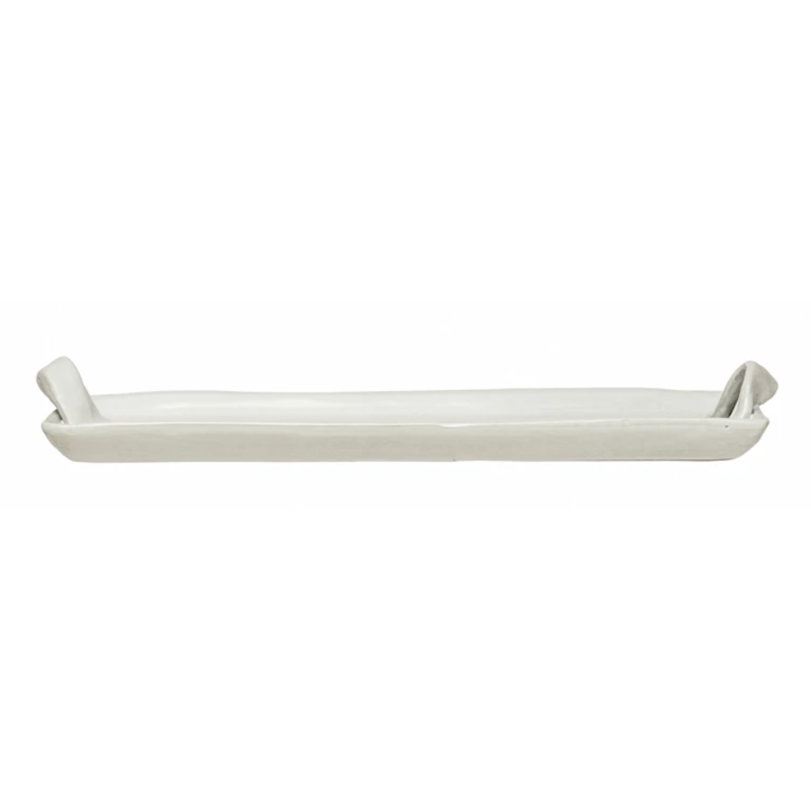 m. lynne designs matte white tray with twisted handles