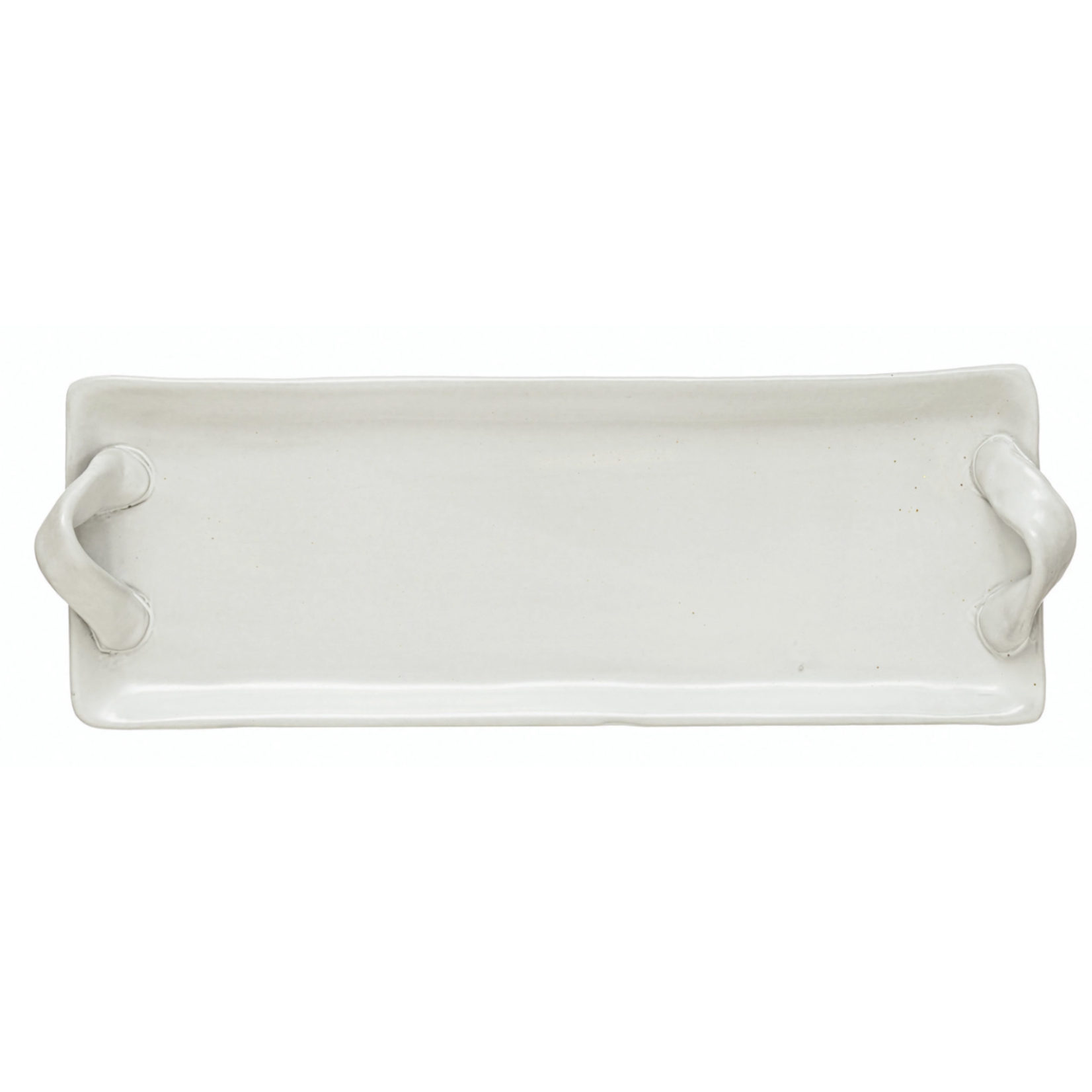 m. lynne designs matte white tray with twisted handles