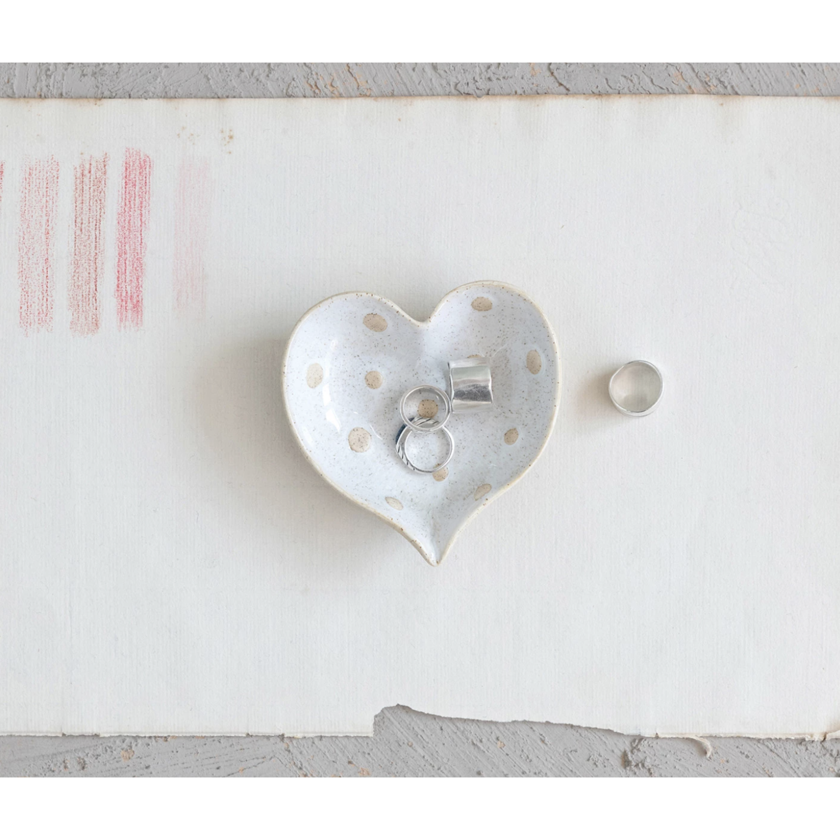 m. lynne designs heart with polkadots trinket dish