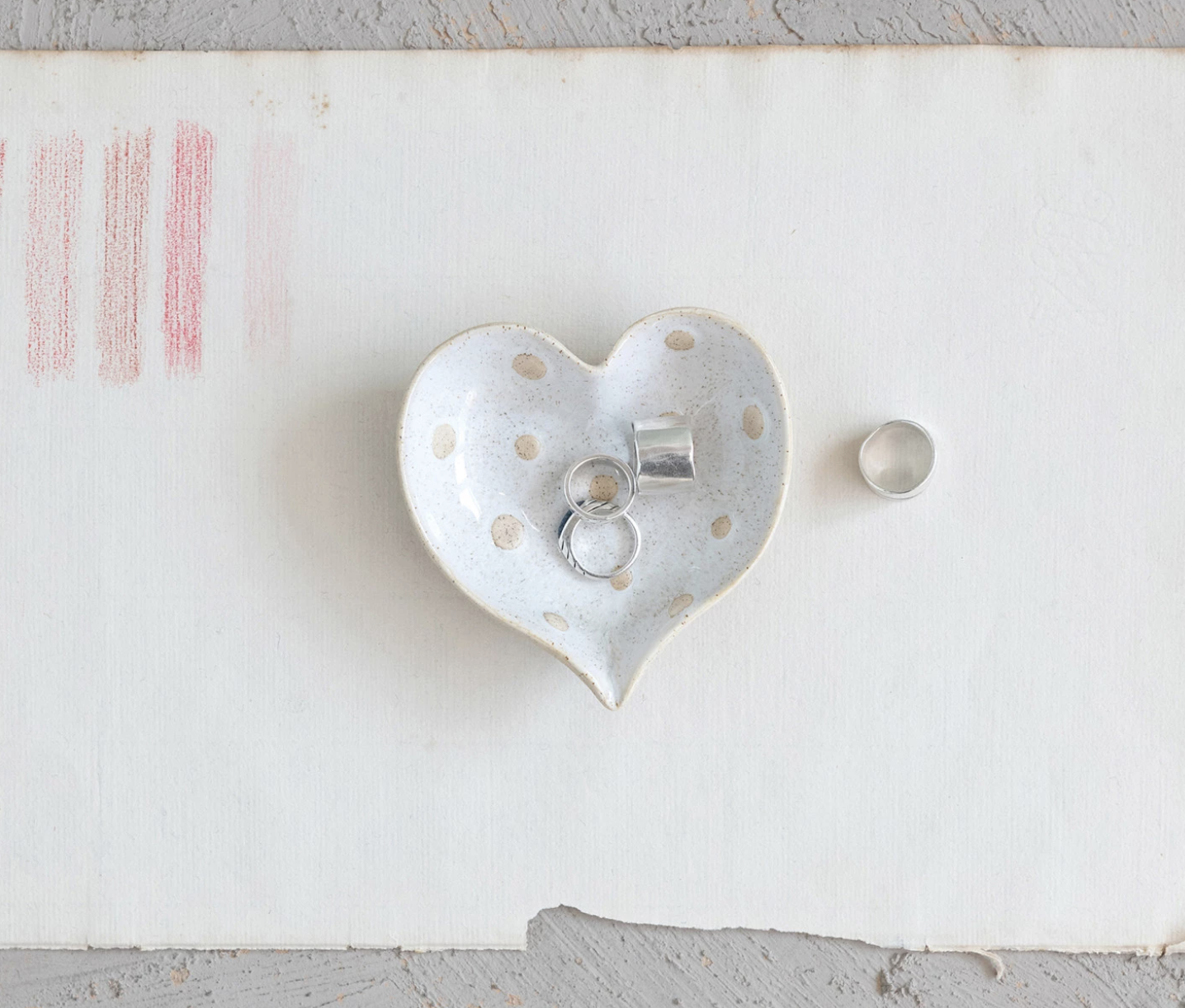 available at m. lynne designs Heart with Polkadots Trinket Dish