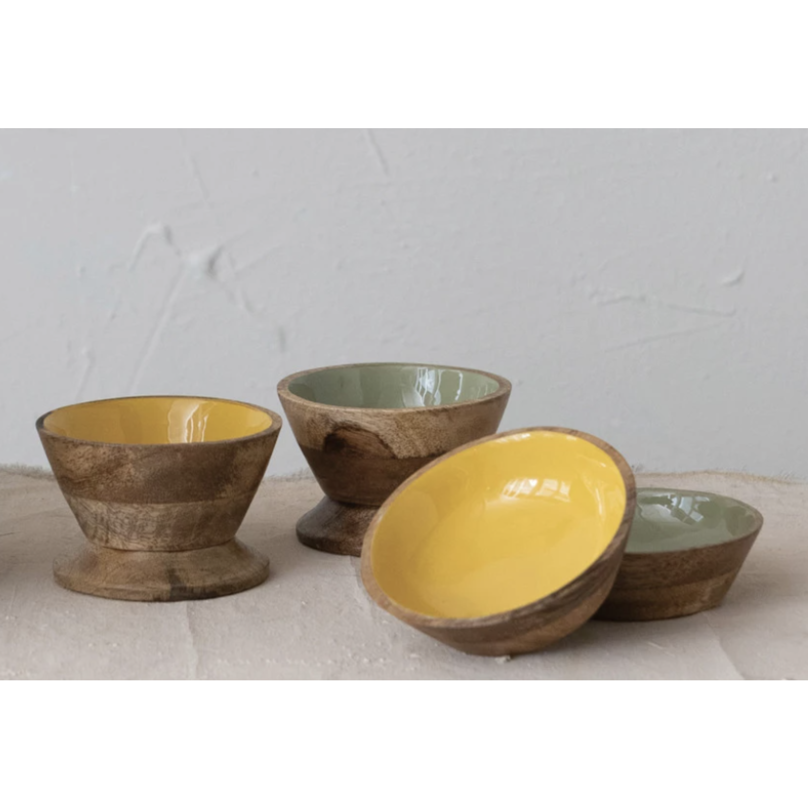 m. lynne designs enameled mango footed bowl