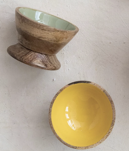 available at m. lynne designs Enameled Mango Footed Bowl