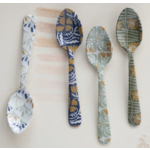 m. lynne designs enameled stainless steel spoon with flowers