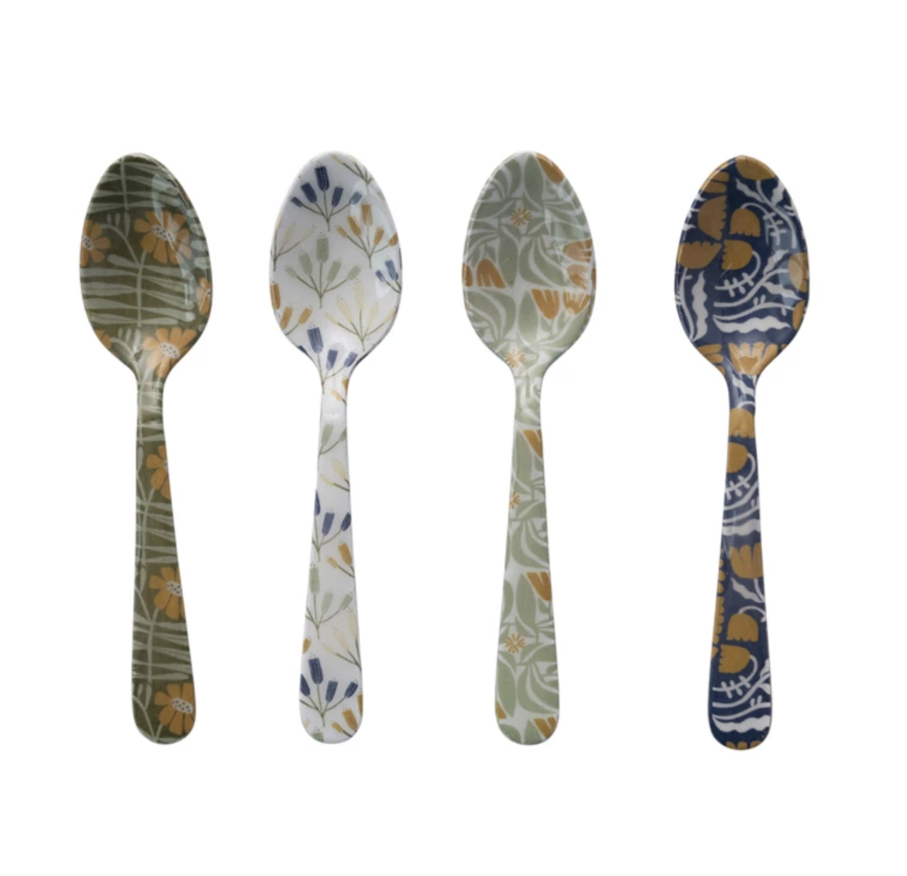 available at m. lynne designs Enameled Stainless Steel Spoon with Flowers