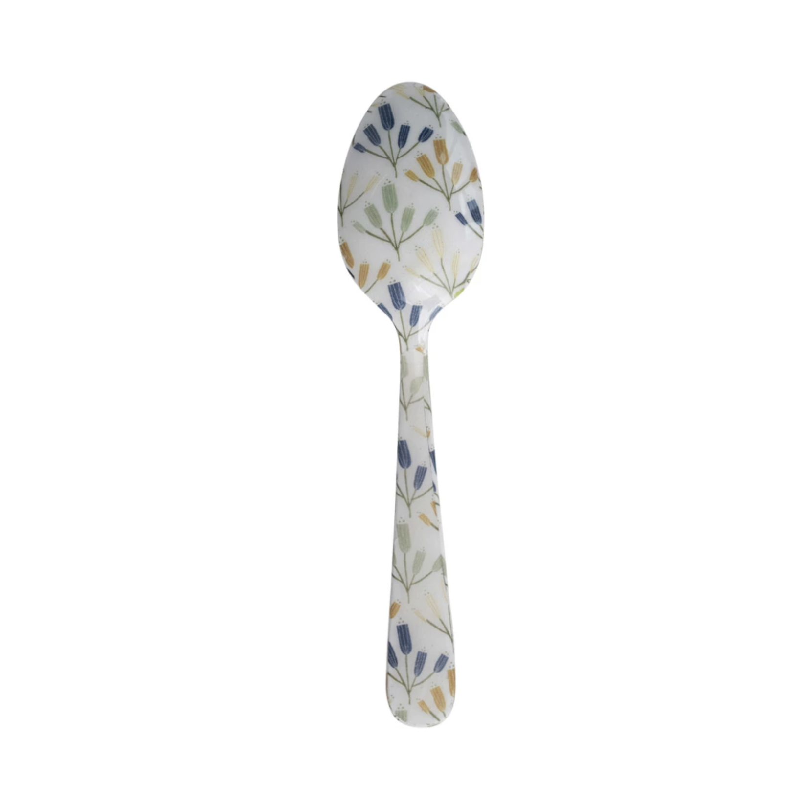 m. lynne designs enameled stainless steel spoon with flowers