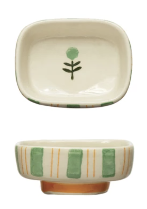 available at m. lynne designs Stripes & Flowers Trinket Dish