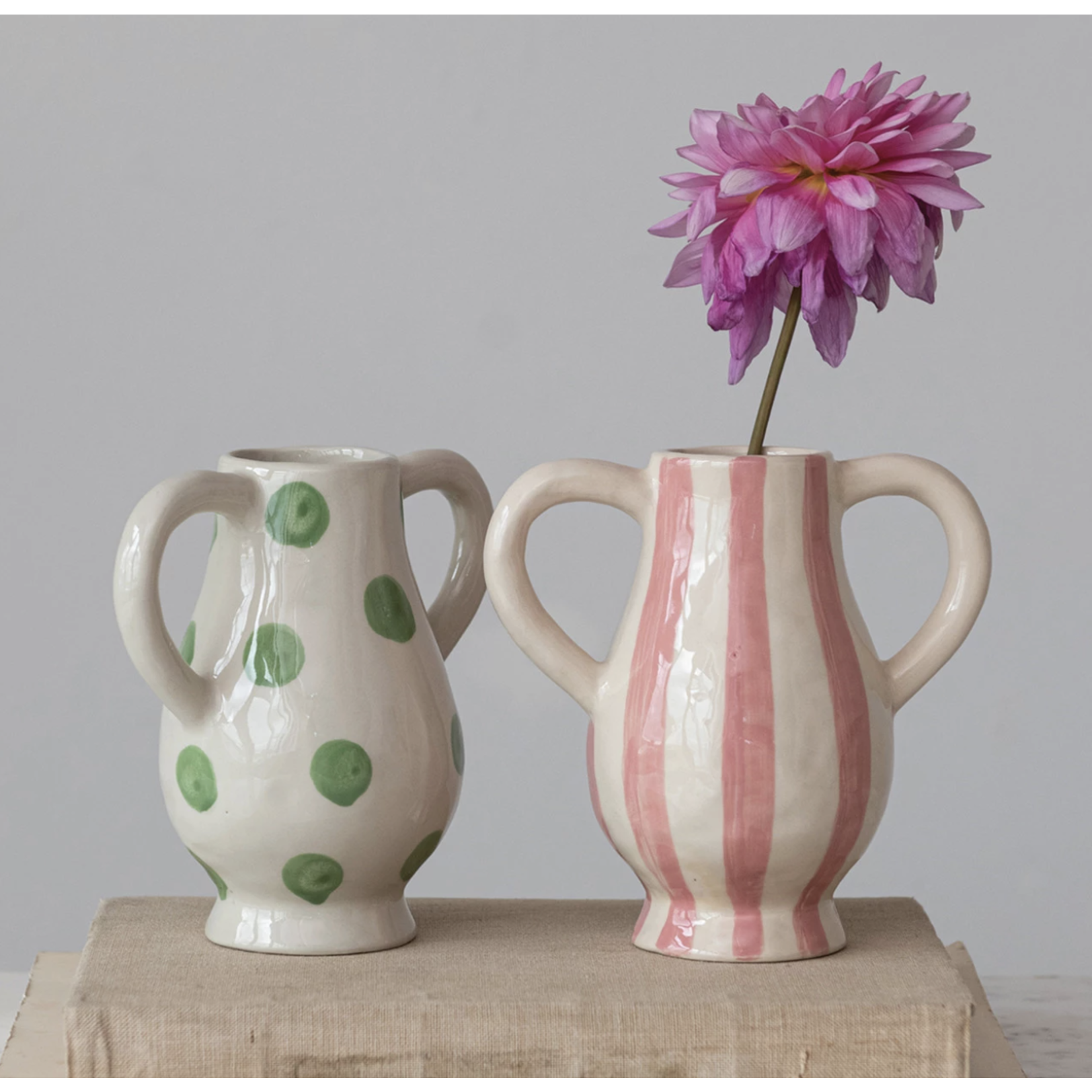m. lynne designs colorful vase with handles