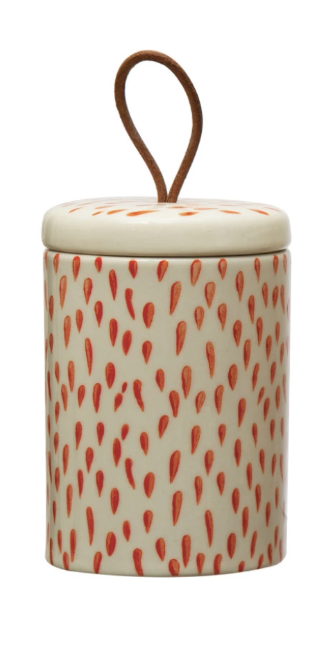 available at m. lynne designs Canister with Lid & Leather Pull