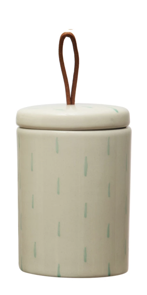 available at m. lynne designs Canister with Lid & Leather Pull