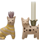 available at m. lynne designs Stoneware Cat Taper Holder