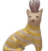 available at m. lynne designs Stoneware Cat Taper Holder