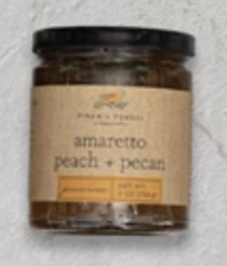 available at m. lynne designs amaretto peach & pecan preserves jam