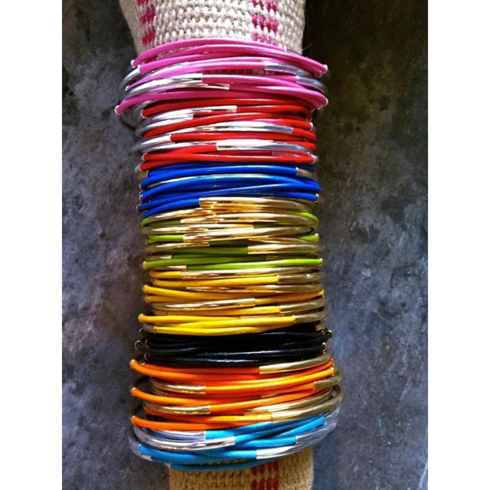 m. lynne designs bright leather bangle