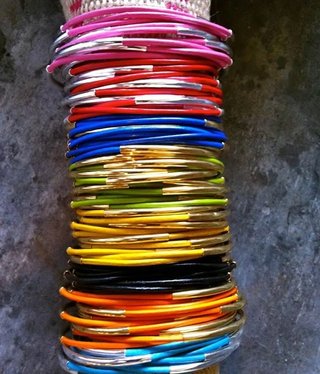 available at m. lynne designs Bright Leather Bangle