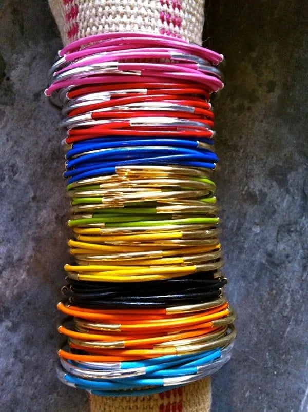 available at m. lynne designs Bright Leather Bangle