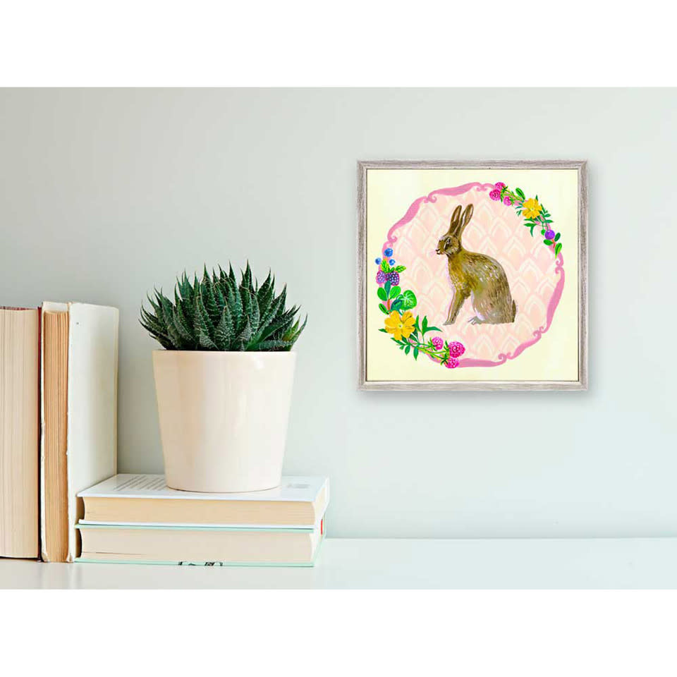 available at m. lynne designs Portraits of the Woodland Rabbit Framed Canvas