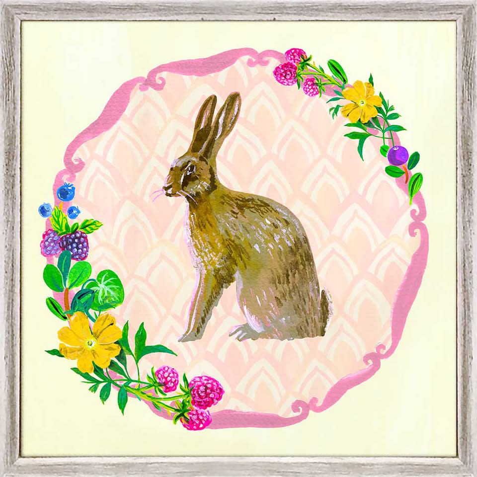 available at m. lynne designs Portraits of the Woodland Rabbit Framed Canvas