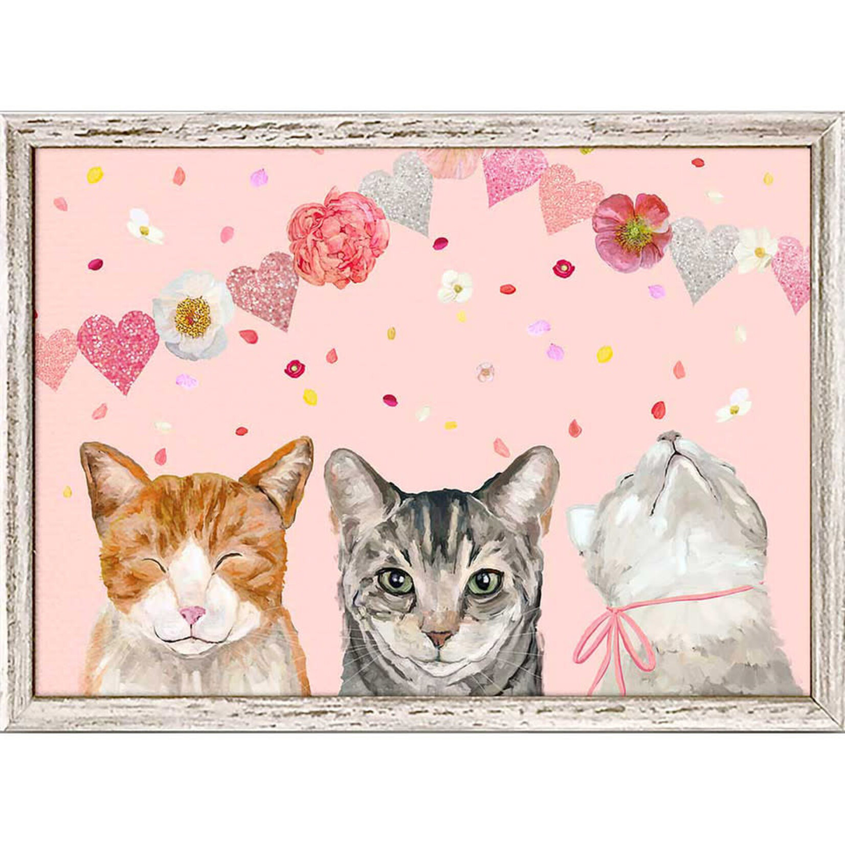 m. lynne designs heart cat trio framed canvas