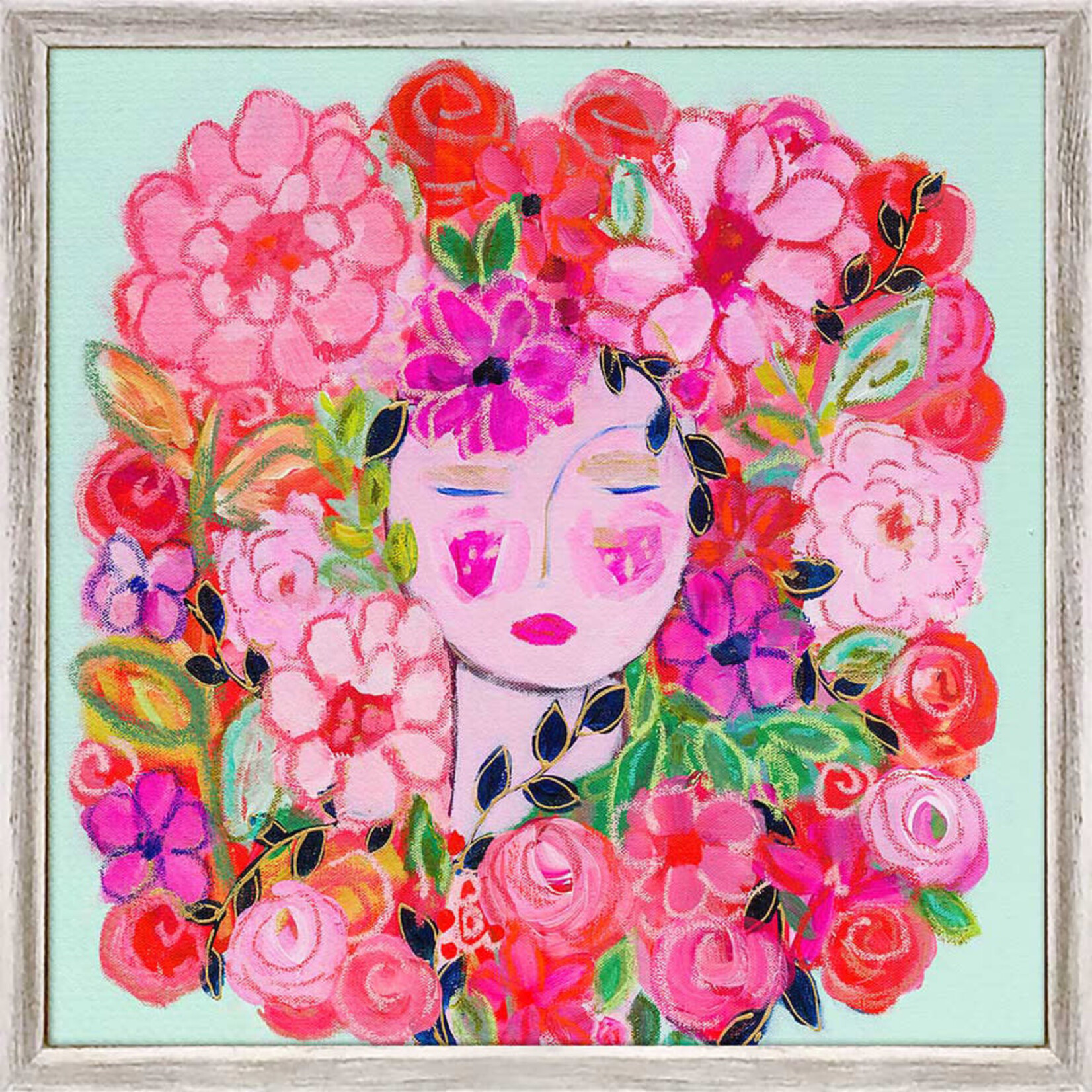 m. lynne designs carrie floral framed canvas