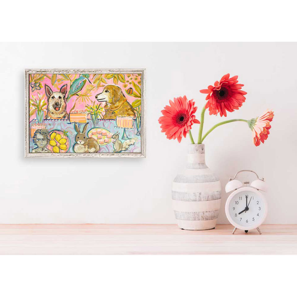 Tea Party with Beethoven Framed Canvas