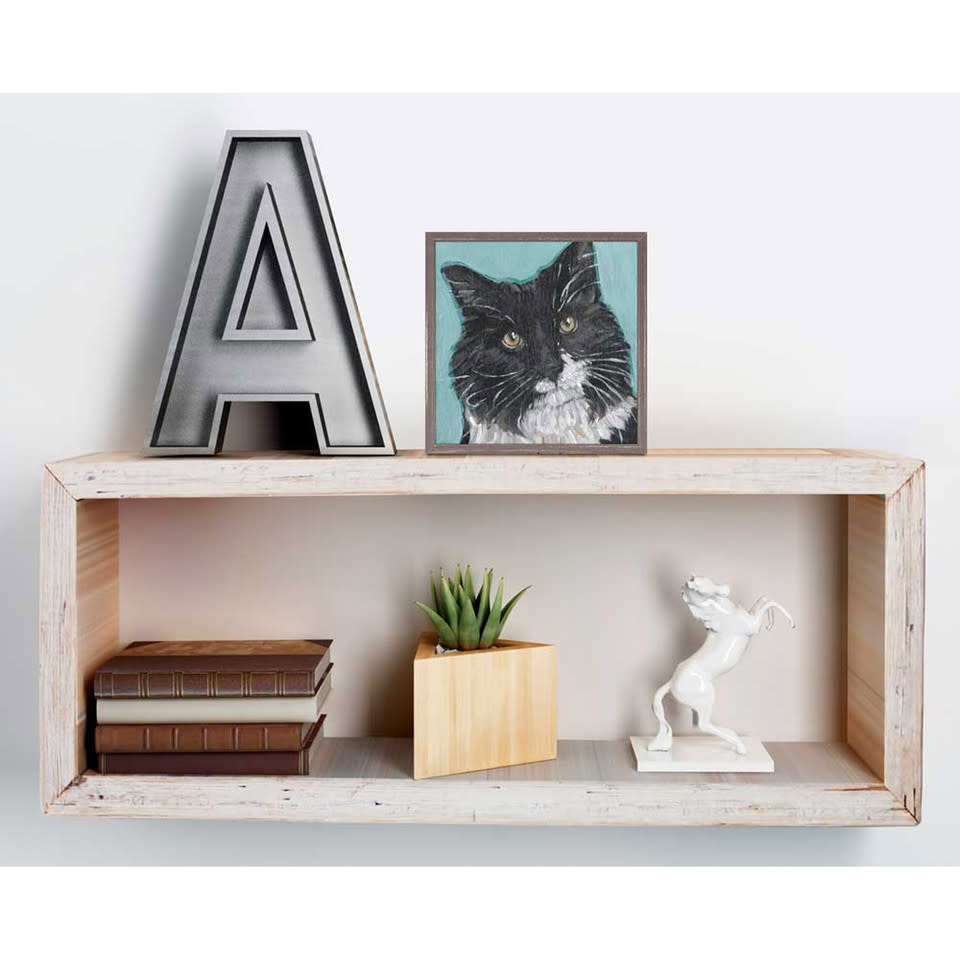 available at m. lynne designs Black Cat Framed Canvas