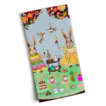 m. lynne designs bunny tea party tea towel