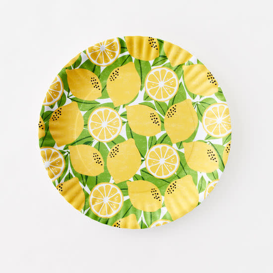 available at m. lynne designs Lemon "Paper" Melamine Platter