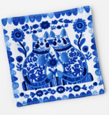 available at m. lynne designs Embroidered Blue and White Dog/Cat Coaster
