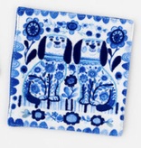 available at m. lynne designs Embroidered Blue and White Dog/Cat Coaster