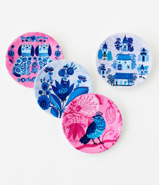 available at m. lynne designs blue, white & pink melamine trinket dish