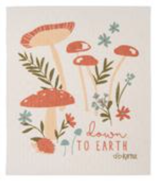 available at m. lynne designs Mushroom Down to Earth Swedish Dishcloth