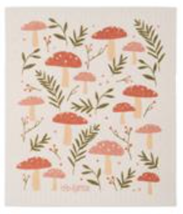 available at m. lynne designs Mushroom Mini Pink Swedish Dishcloth