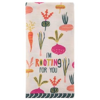 available at m. lynne designs Rooting for You Tea Towel