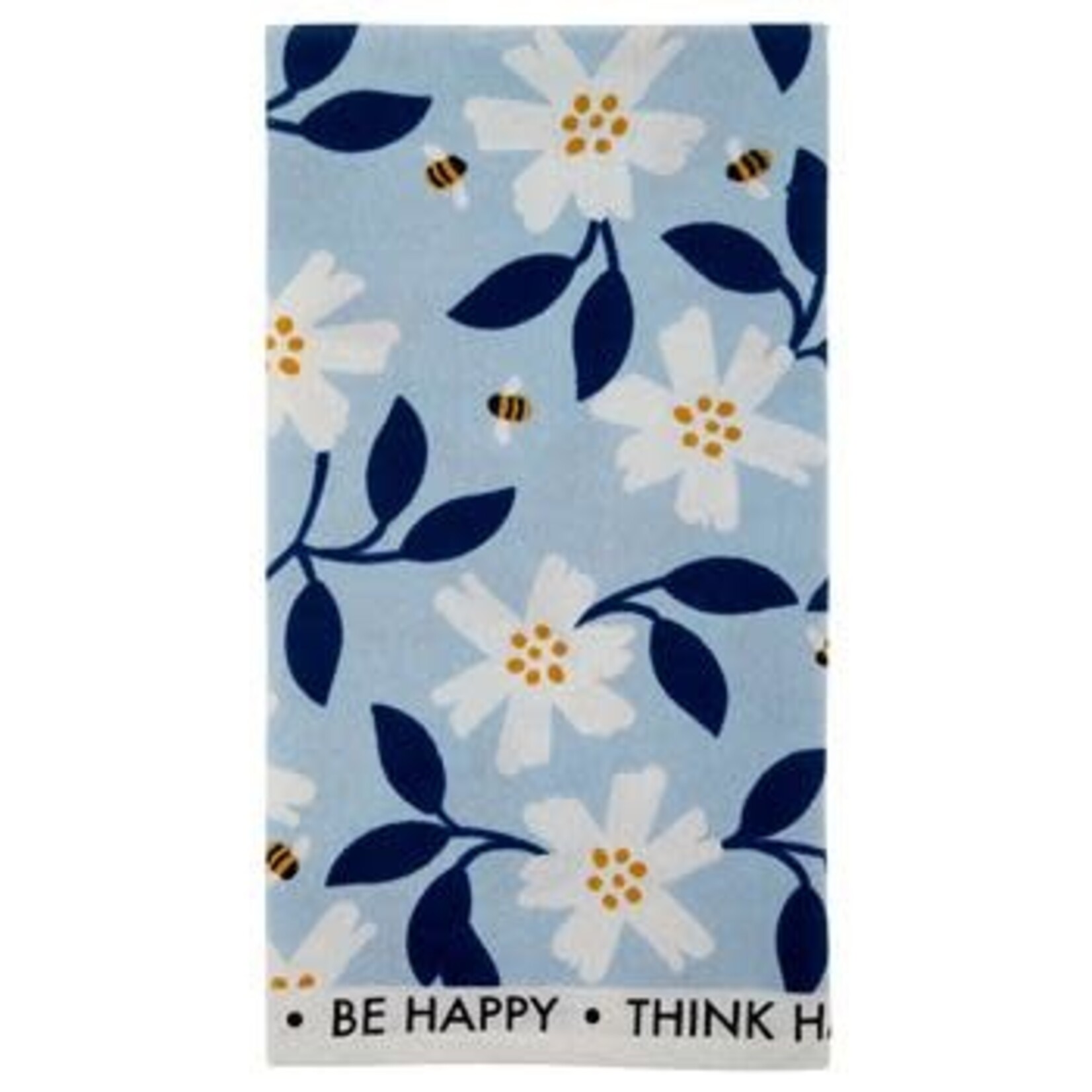 m. lynne designs be happy daisy tea towel