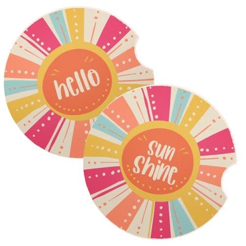 available at m. lynne designs Hello Sunshine Car Coaster