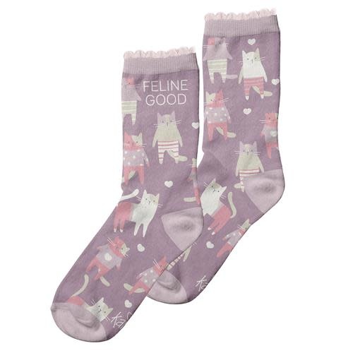 available at m. lynne designs Feline Good Socks