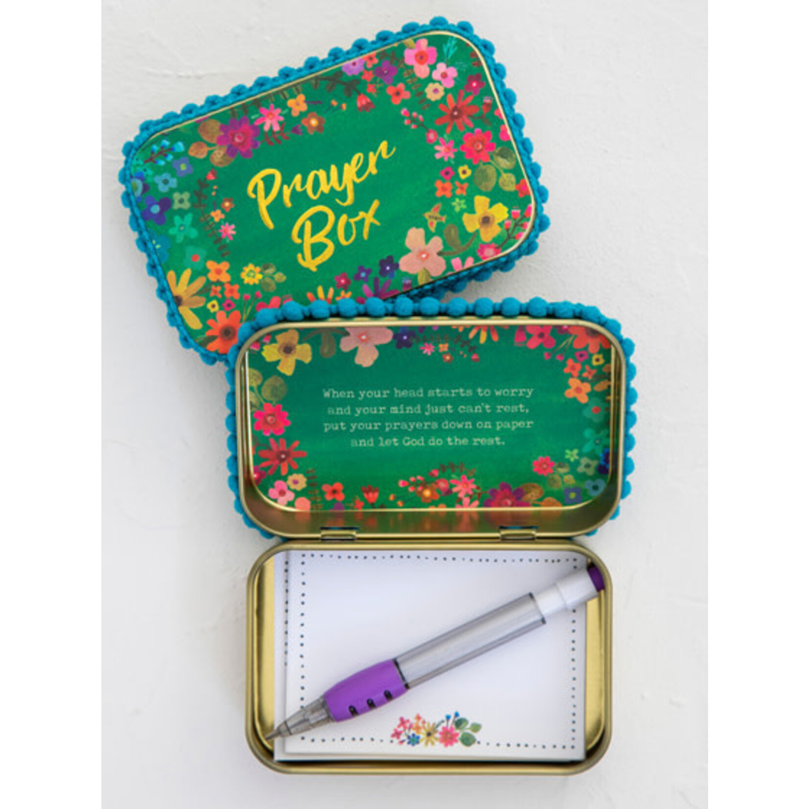 natural life green floral prayer box