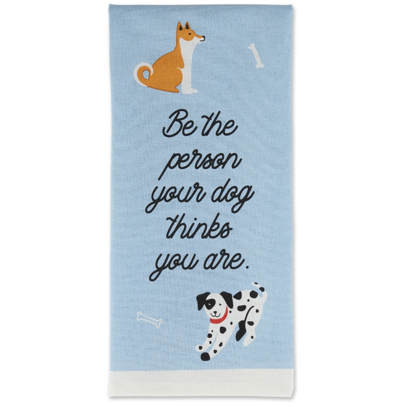 m. lynne designs be the person dog tea towel