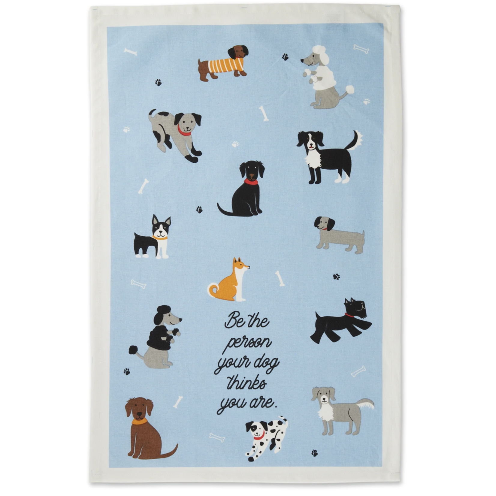 m. lynne designs be the person dog tea towel
