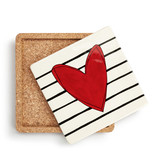 available at m. lynne designs Red Heart Cork Base Trivet