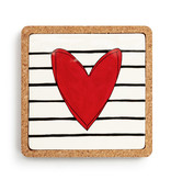 available at m. lynne designs Red Heart Cork Base Trivet
