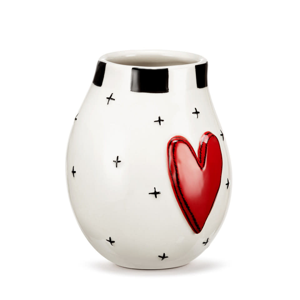 available at m. lynne designs Red Heart Mini Vase