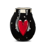 m. lynne designs red and black heart mini vase