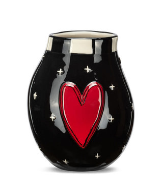 available at m. lynne designs Red and Black Heart Mini Vase