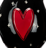 available at m. lynne designs Red and Black Heart Mini Vase