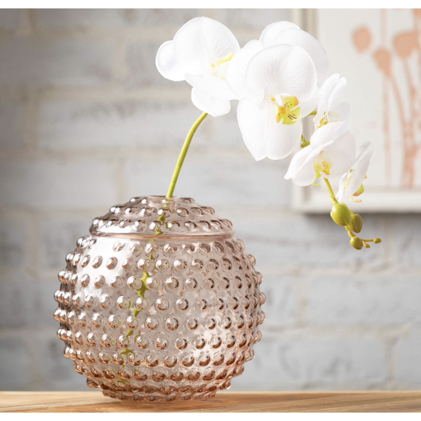 m. lynne designs glass hobnail vase