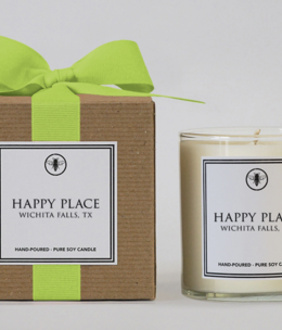 available at m. lynne designs Happy Place Wichita Falls Candle