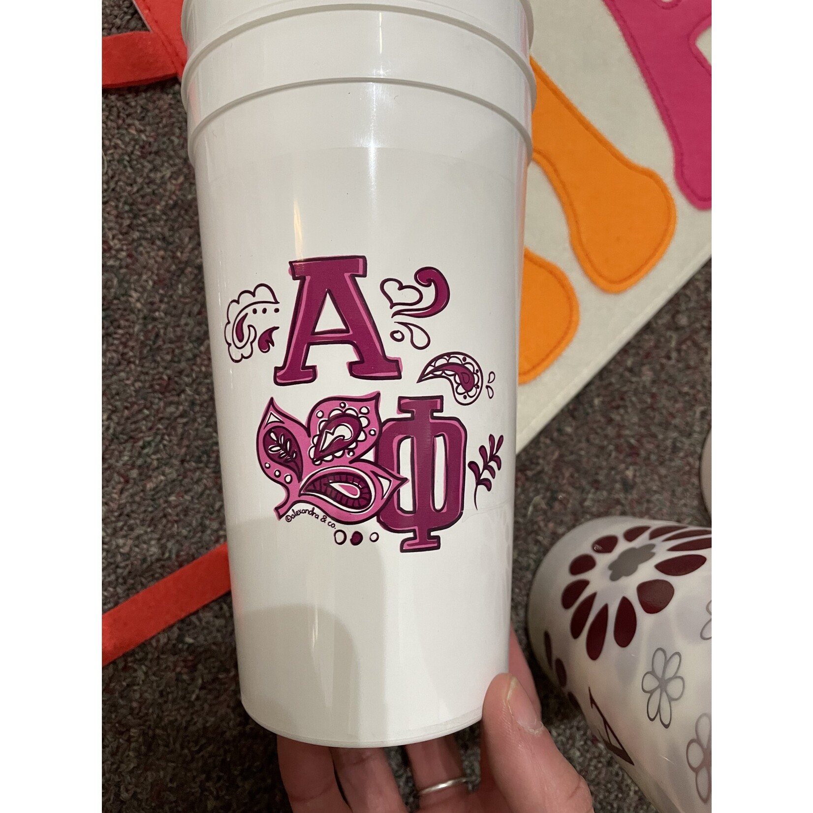 m. lynne designs alpha phi mascot tumbler