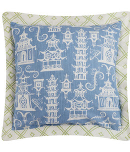 available at m. lynne designs Pagodas Periwinkle Printed Pillow
