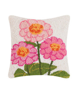 available at m. lynne designs Zinnias Pillow